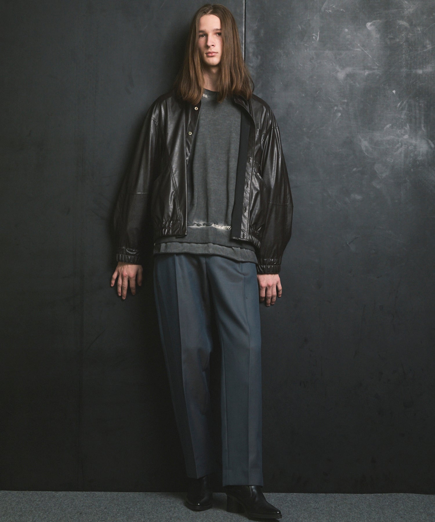 4 색 샹 브레이 세탁 가능한 양모 원은 직선 바지