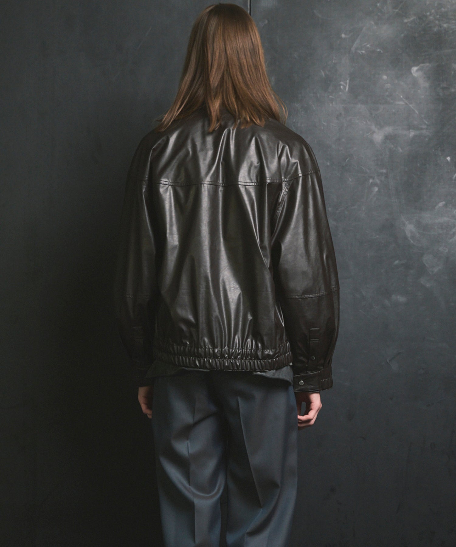 Curve Switching A Light Eco Leather Shirt