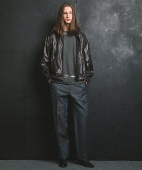 重量重量汗水绣花损伤超染色船员脖子套头衫