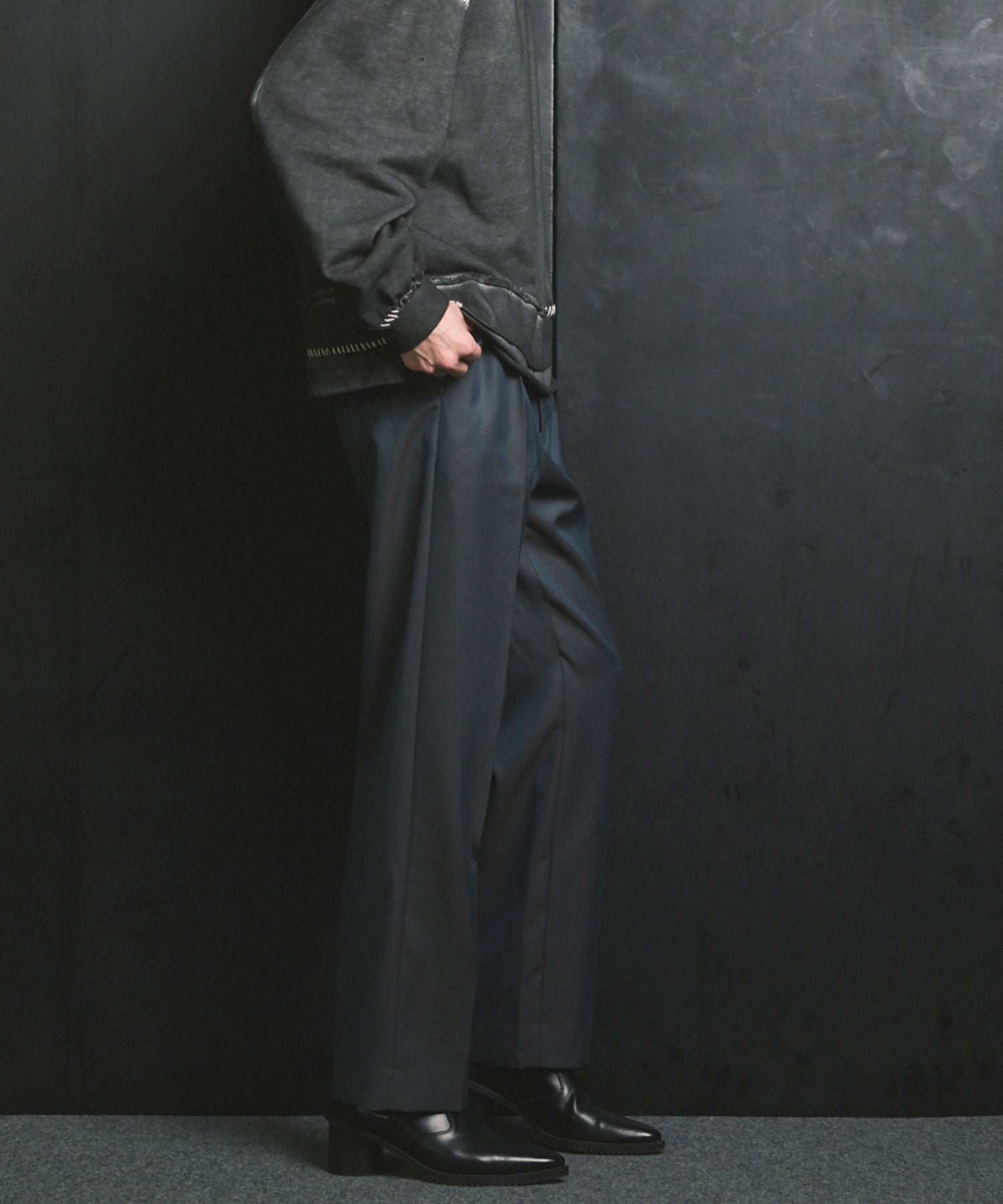 4 색 샹 브레이 세탁 가능한 양모 원은 직선 바지