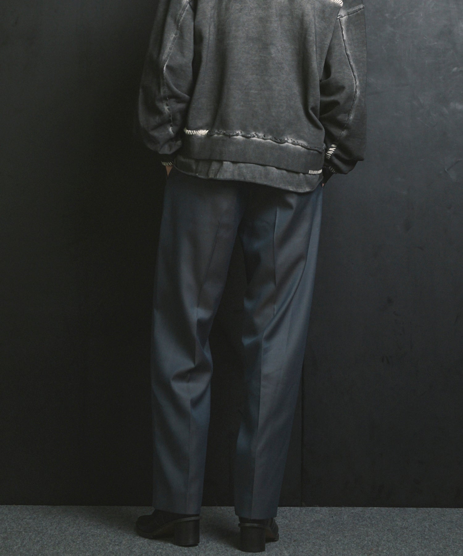 4 색 샹 브레이 세탁 가능한 양모 원은 직선 바지