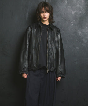 Sheep Leather Single Collard Blouson
