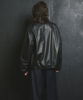 Sheep Leather Single Collard Blouson