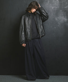 Sheep Leather Single Collard Blouson