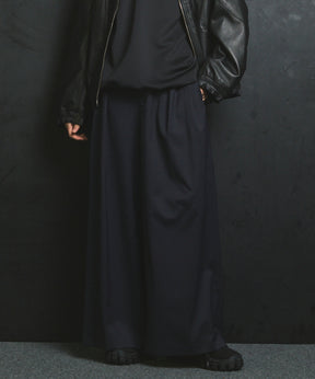 羊毛混合光滑的宽宽松裤子