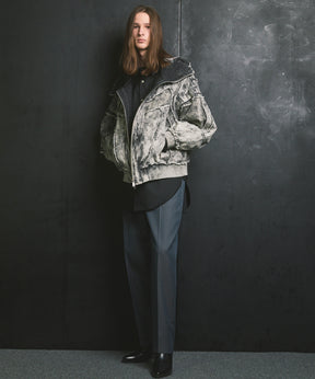 4 색 샹 브레이 세탁 가능한 양모 원은 직선 바지