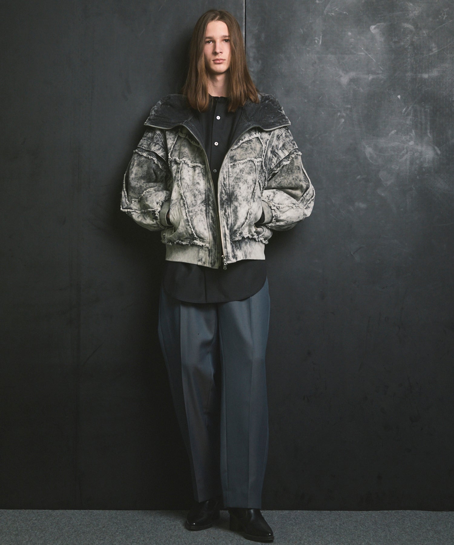 Different Material Docking Prime-Over Military Blouson