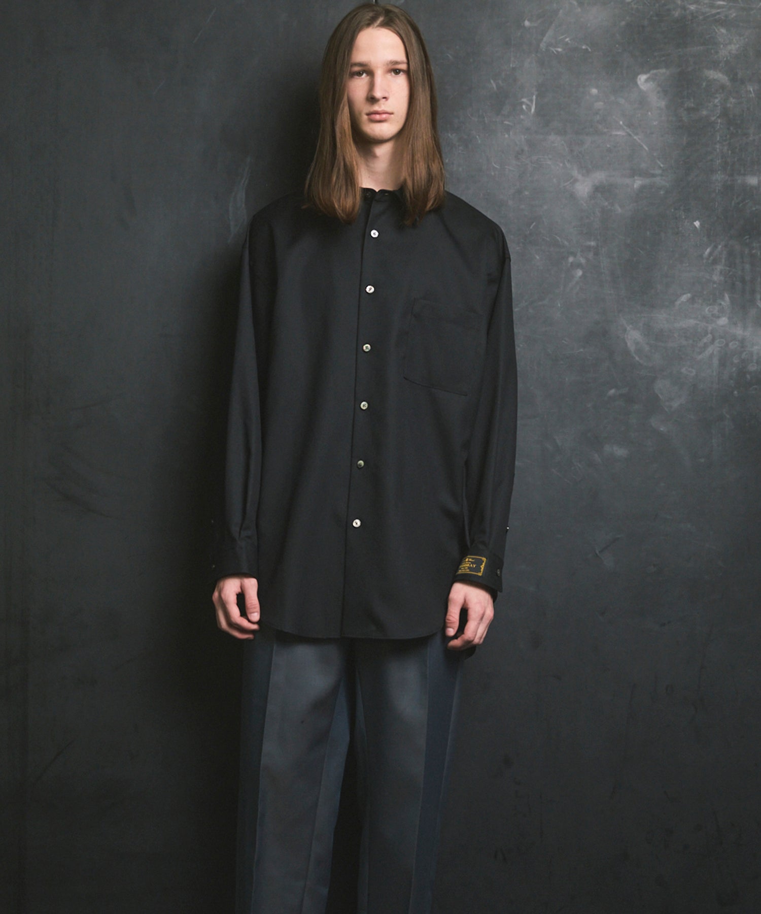 4 Colors Chambray Washable Wool Prime-Over Regular Collar Shirt Coat