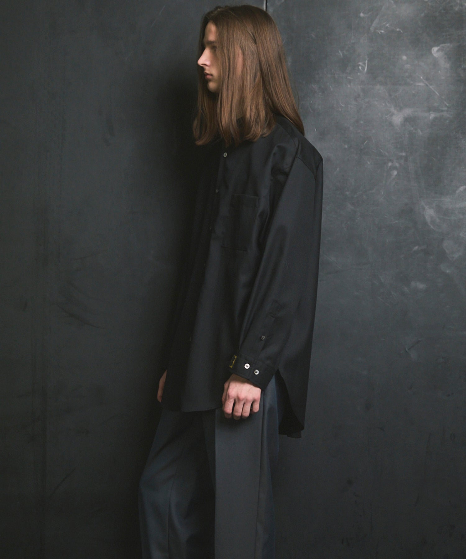 4 Colors Chambray Washable Wool Prime-Over Regular Collar Shirt Coat