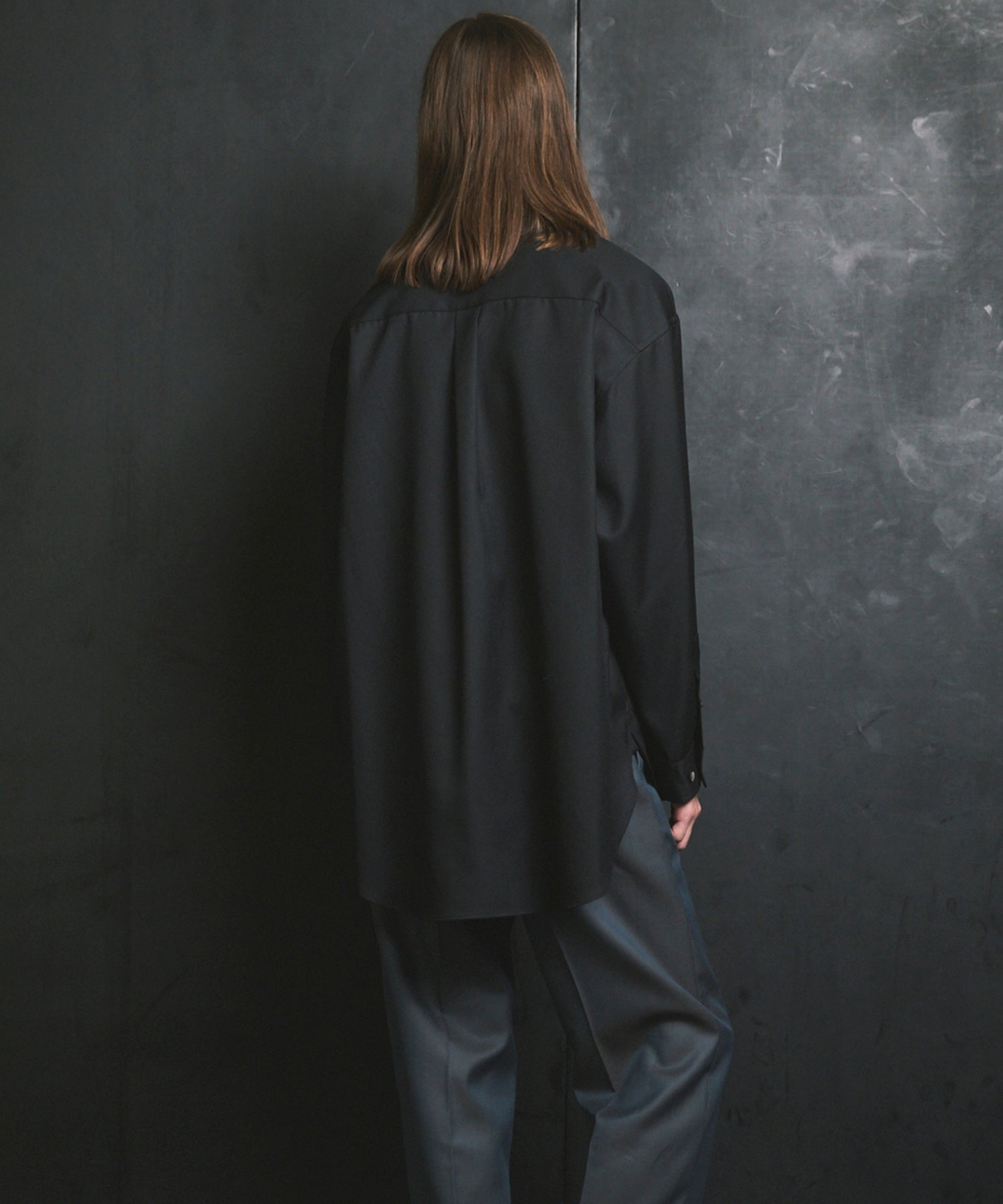 4 Colors Chambray Washable Wool Prime-Over Regular Collar Shirt Coat