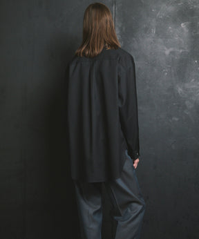 4 Colors Chambray Washable Wool Prime-Over Regular Collar Shirt Coat