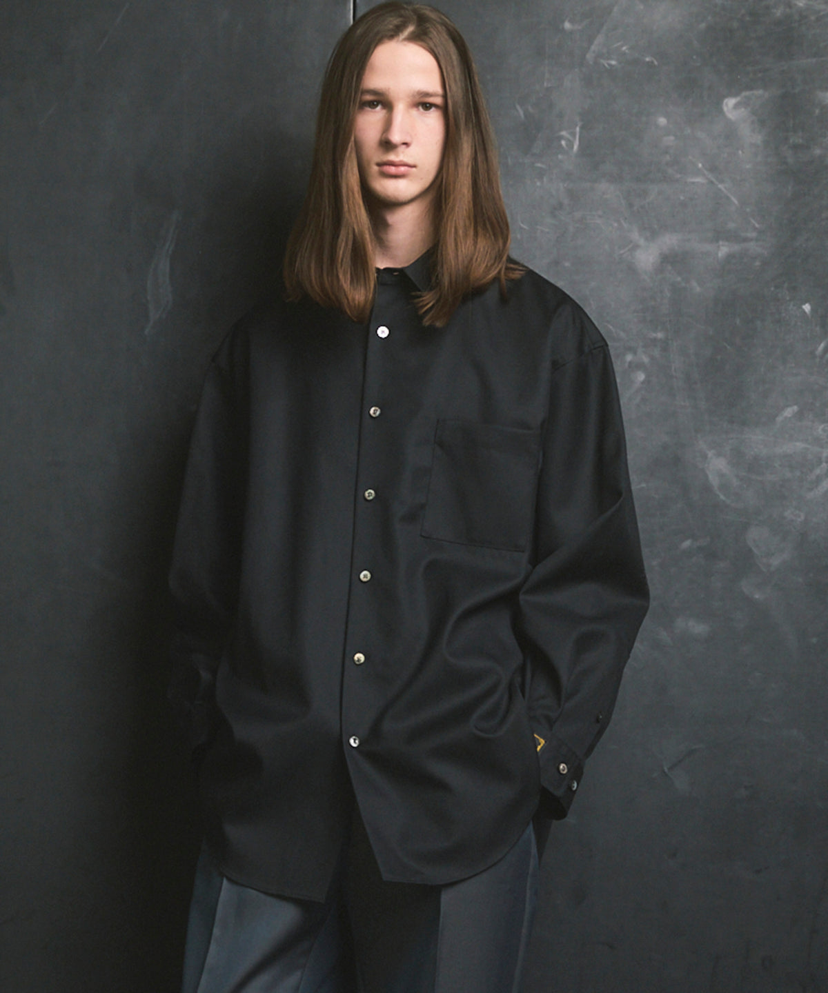 4 Colors Chambray Washable Wool Prime-Over Regular Collar Shirt Coat