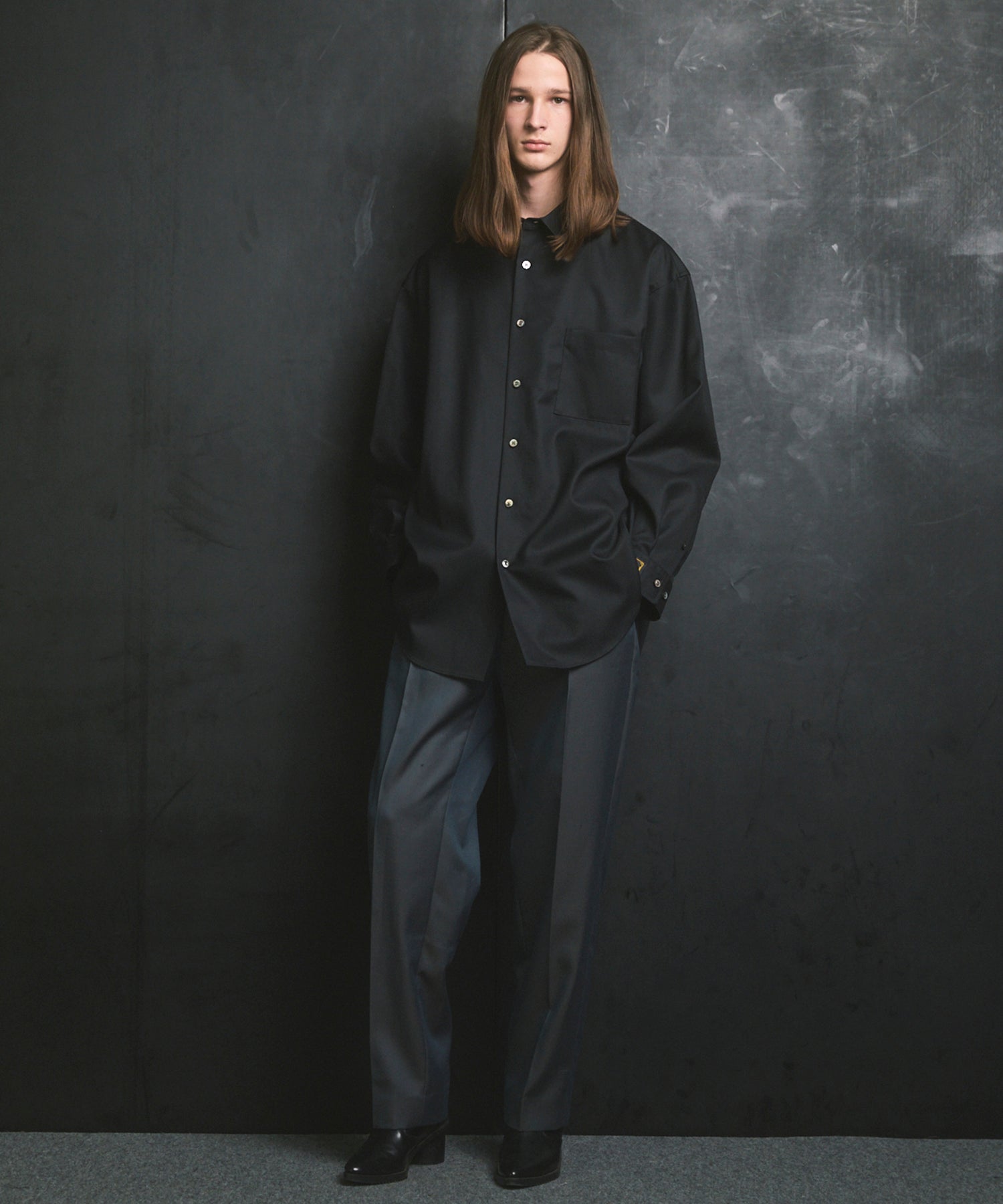 4 색 샹 브레이 세탁 가능한 양모 원은 직선 바지