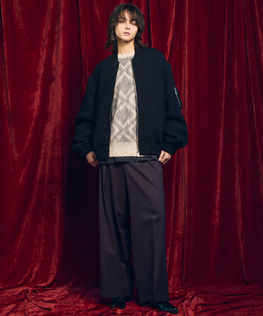 울 믹스 부드러운 연속 견인짜리 넓은 바지