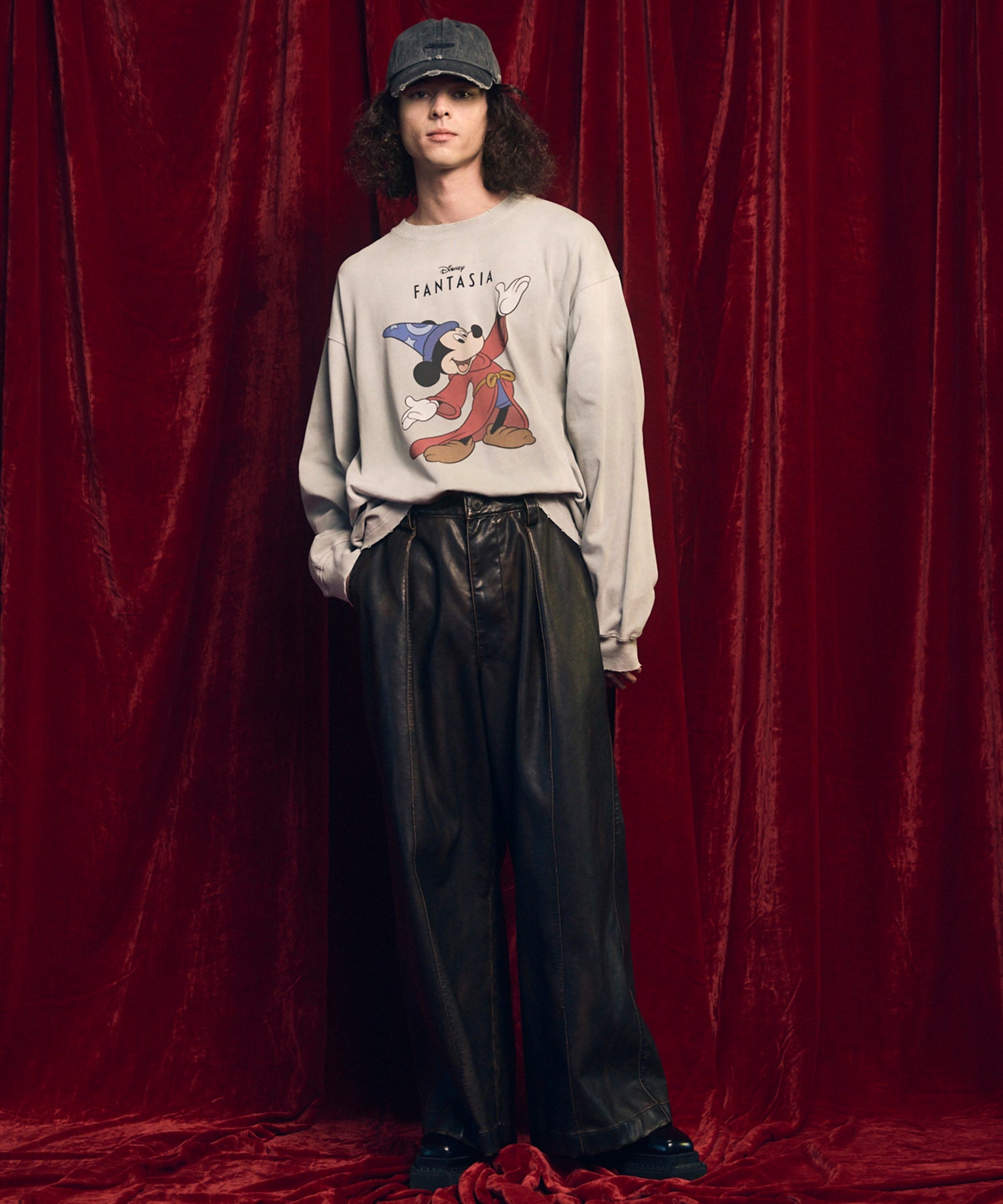 メゾンスペシャル Artificial Leather Pin-Tuck Wide Pants