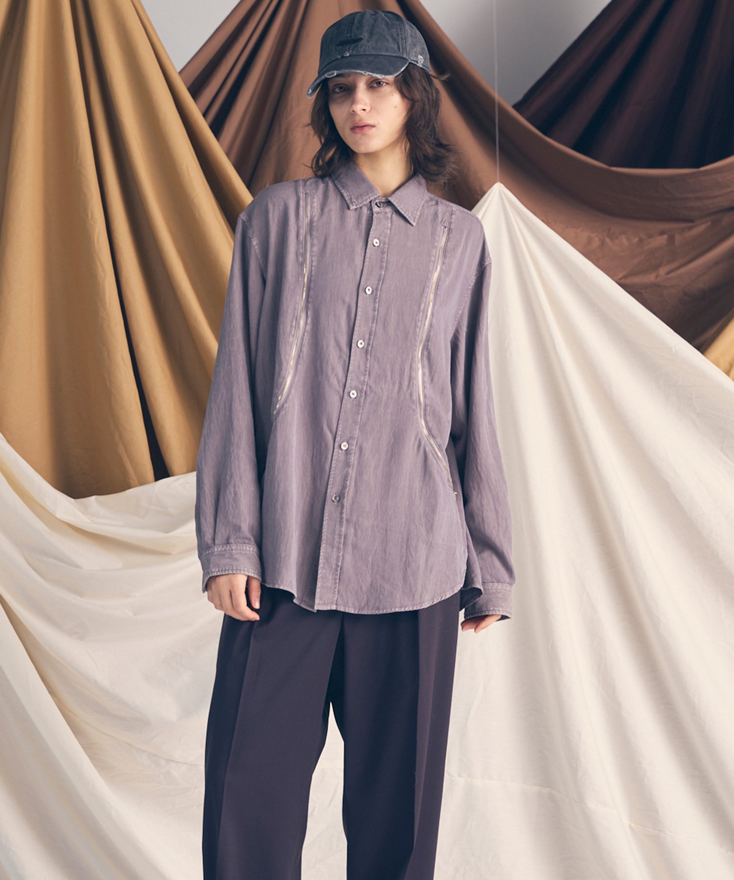 [25AW PRE-ORDER] Prime-Over Curved Zip Regular Collar Shirt