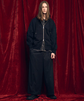 울 믹스 부드러운 연속 견인짜리 넓은 바지