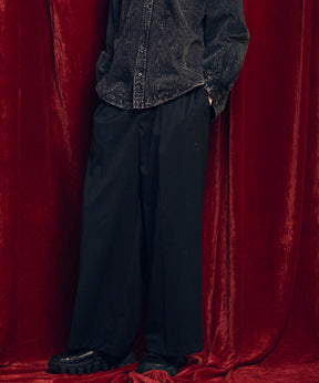 울 믹스 부드러운 연속 견인짜리 넓은 바지