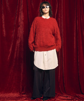 울 믹스 부드러운 연속 견인짜리 넓은 바지