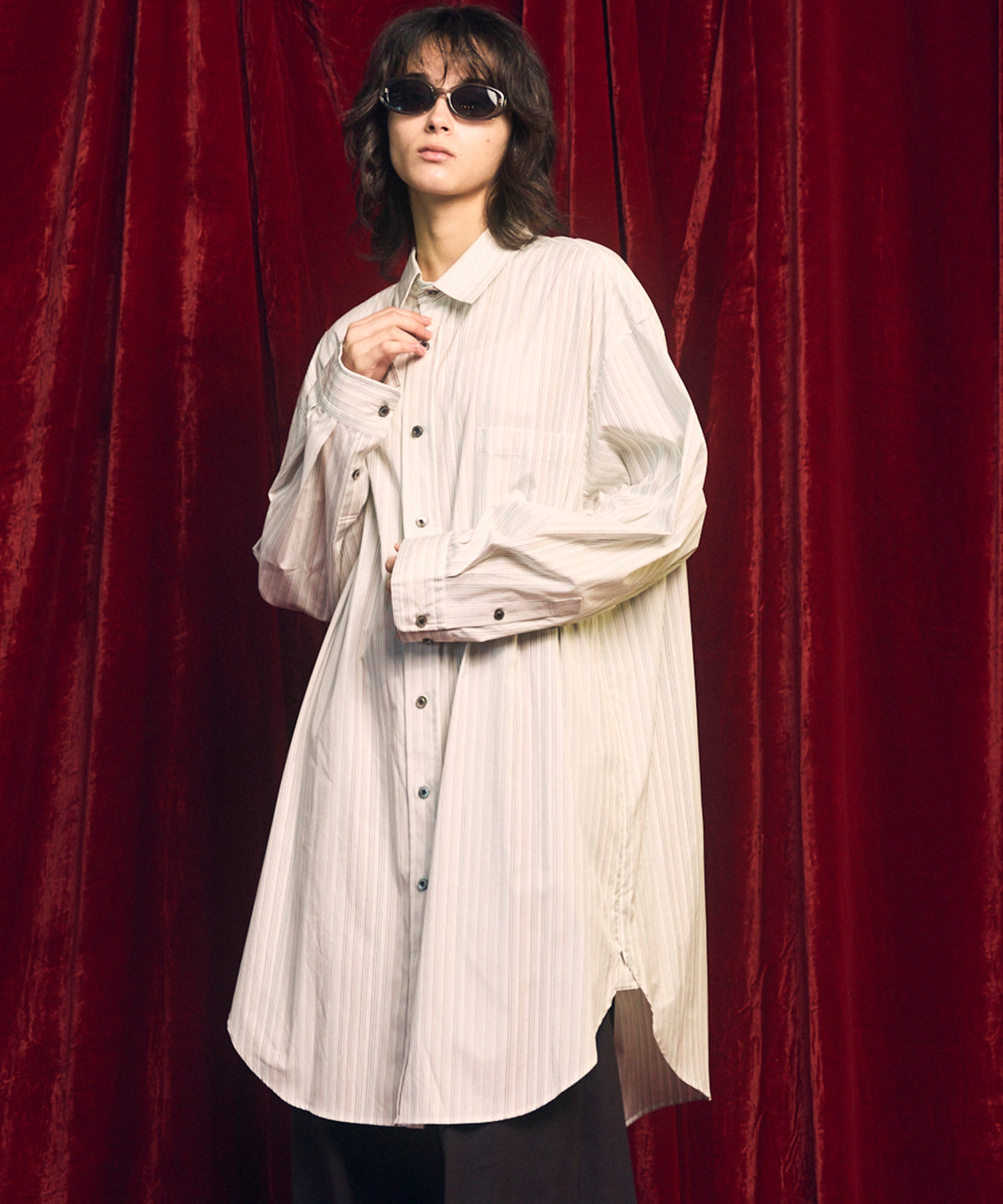 【Italian Dead Stock Fabric】Prime-Over Maxi Shirts Coat