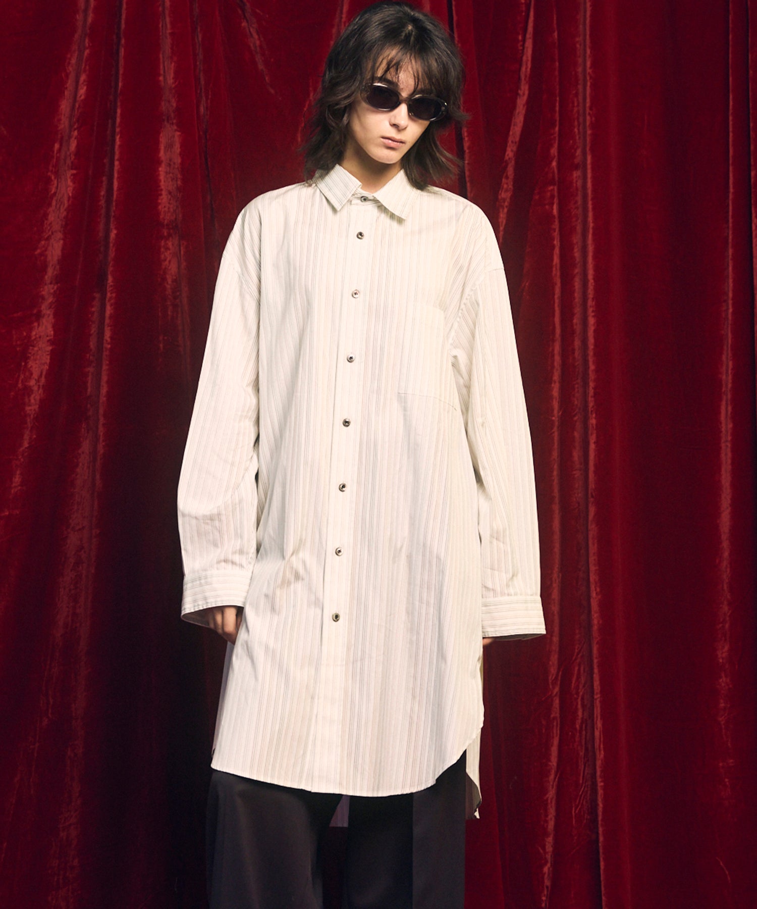 [Sales open at 12:00 on Saturday, September 13th] [Italian Dead Stock Fabric] Prime-Over Maxi Shirts Coat