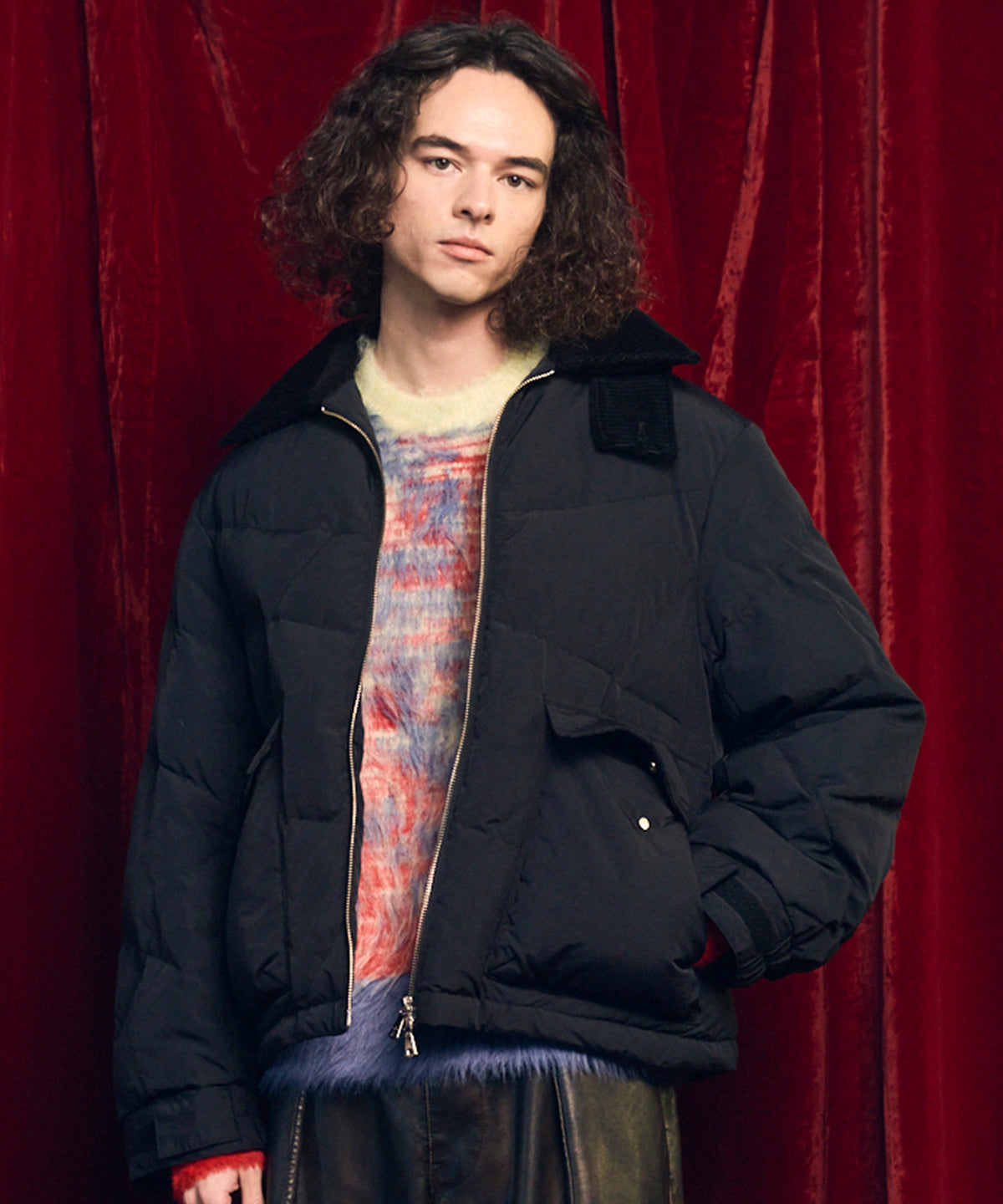 Corduroy Collar Prime-Over Down Jacket