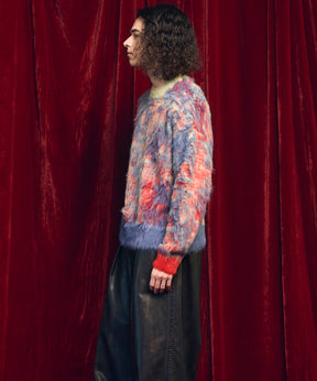 [25AW预订] 7G毛茸茸的雅加德·普拉克（Jacquard Prime）船员脖子编织套头衫