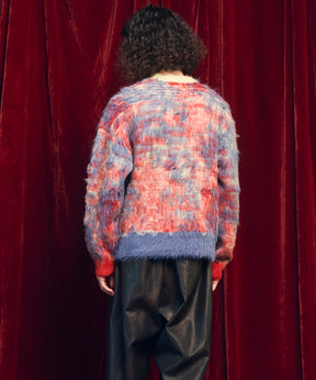 [25AW预订] 7G毛茸茸的雅加德·普拉克（Jacquard Prime）船员脖子编织套头衫