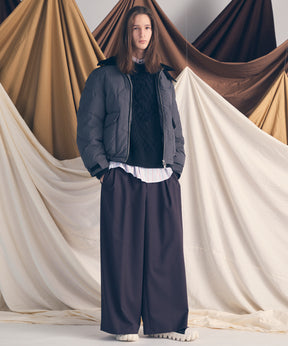 [25AW PRE-ORDER] Cable Shaggy Mix Prime-Over Crew Neck Knit Pullover