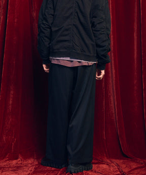 울 믹스 부드러운 연속 견인짜리 넓은 바지