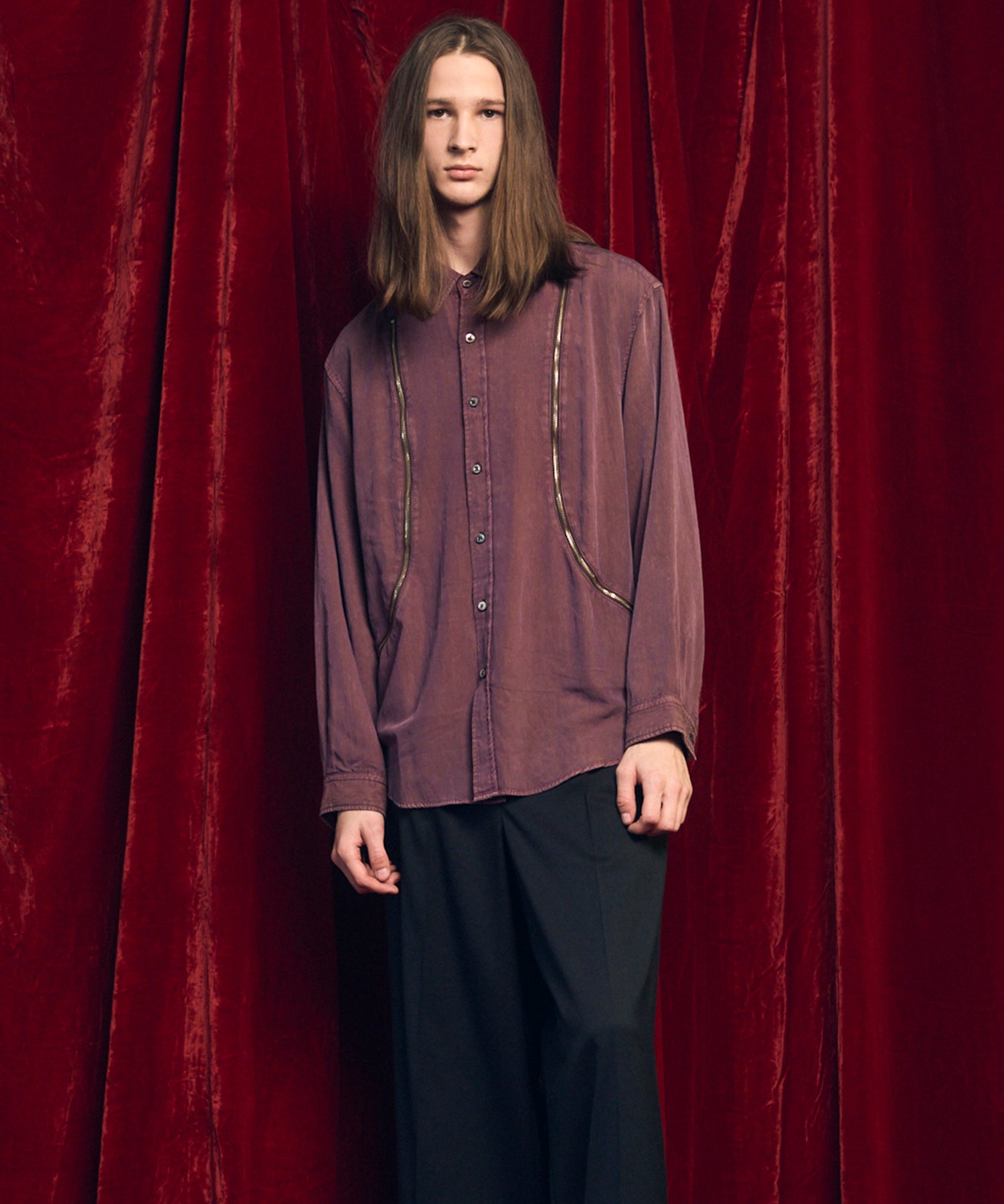 [25AW PRE-ORDER] Prime-Over Curved Zip Regular Collar Shirt