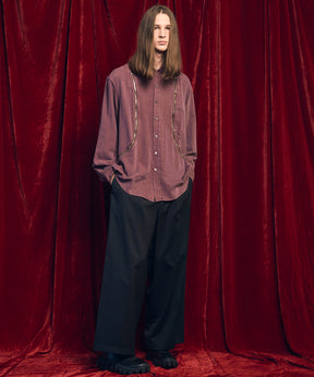 울 믹스 부드러운 연속 견인짜리 넓은 바지