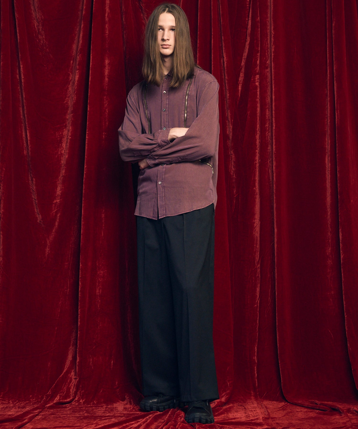 [25AW PRE-ORDER] Prime-Over Curved Zip Regular Collar Shirt