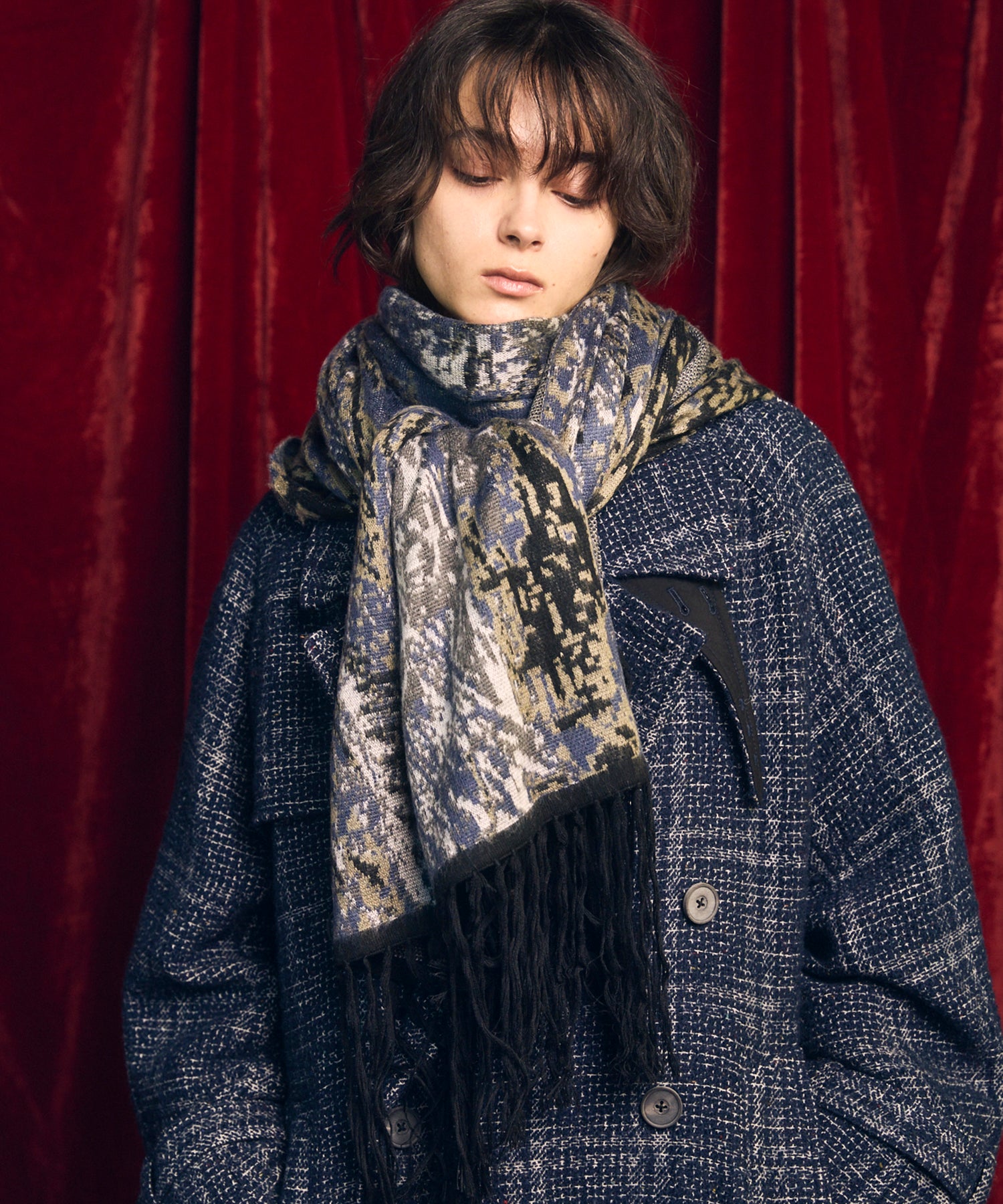 [25AW PRE-ORDER] Abstract Jacquard Scarf