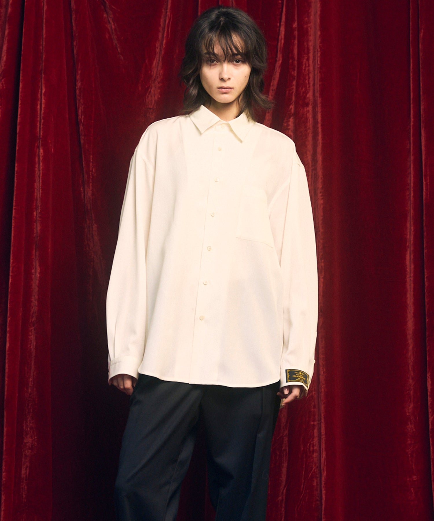 4 색 샹 브레이 씻을 수있는 양모 프라임-오버 일반 칼라 셔츠