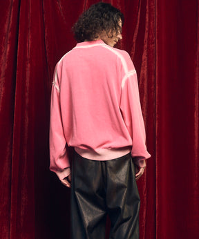 High Twist Pigment Bleach Prime-Over Long Sleeve Knit Polo Shirt