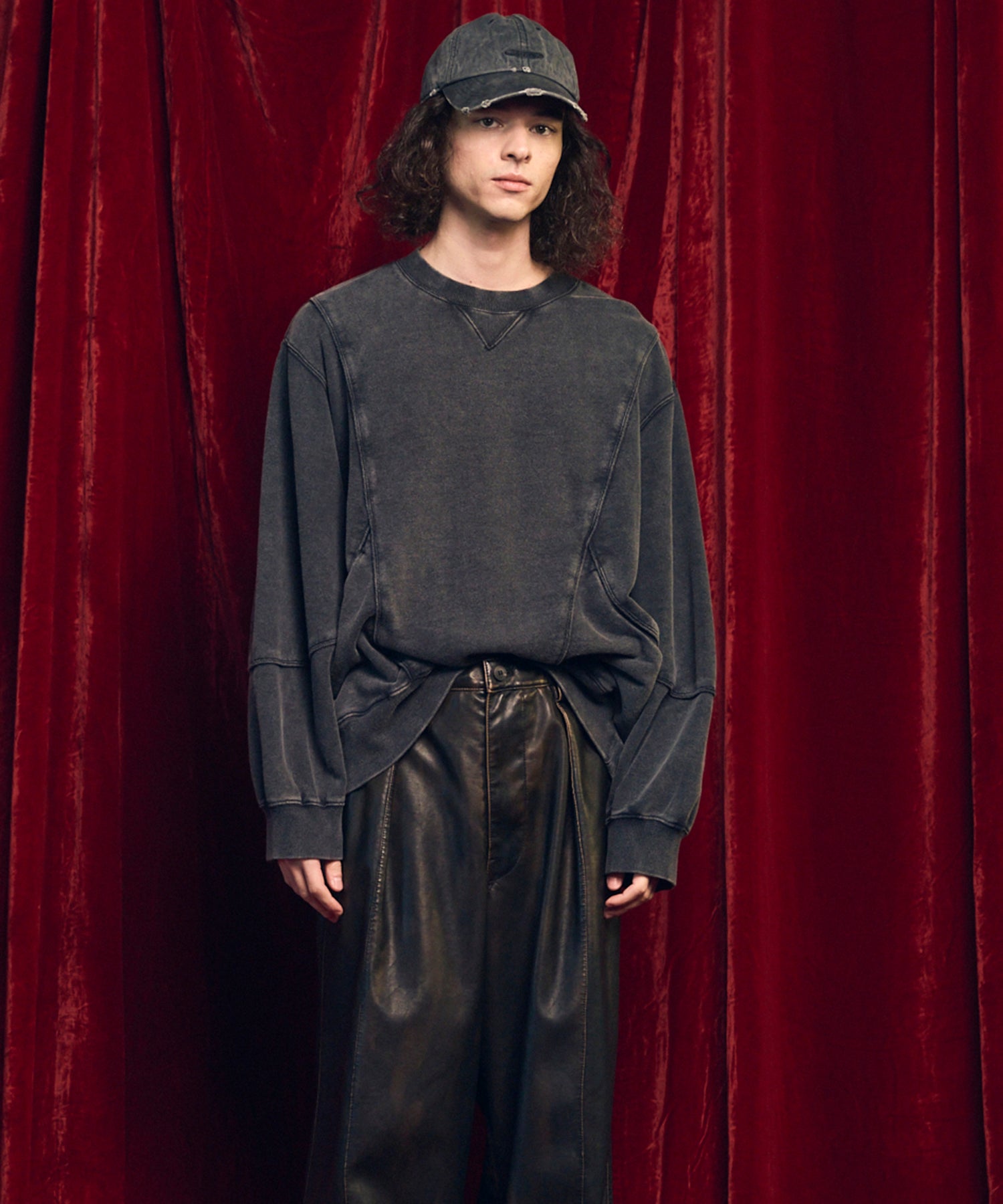 Prime-Over Crew Neck Long Sleeve Waffle T-Shirt