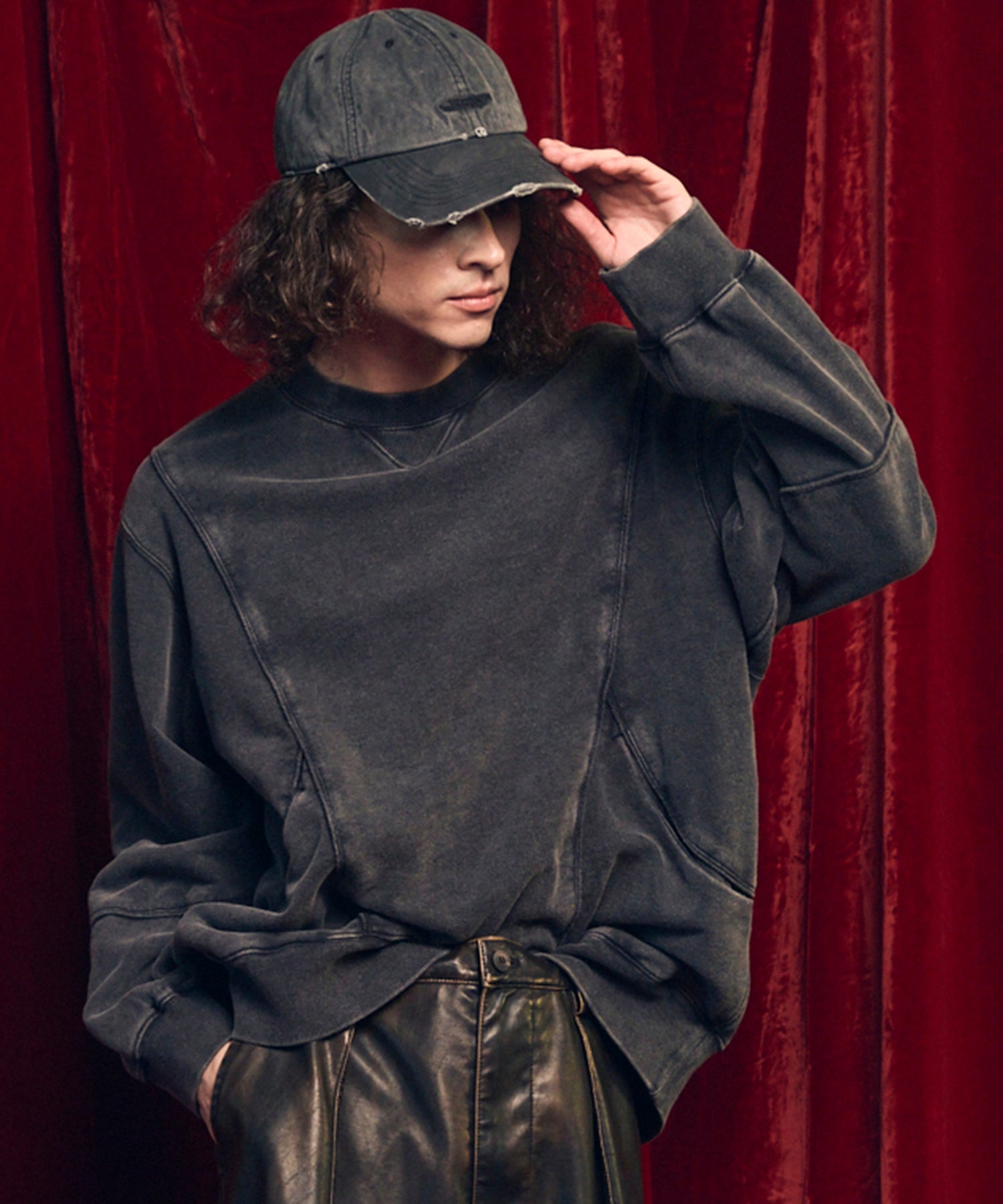 Prime-Over Crew Neck Long Sleeve Waffle T-Shirt