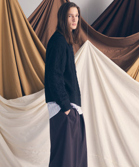 [25AW PRE-ORDER] Cable Shaggy Mix Prime-Over Crew Neck Knit Pullover