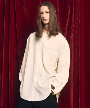 4 Colors Chambray Washable Wool Prime-Over Regular Collar Shirt Coat