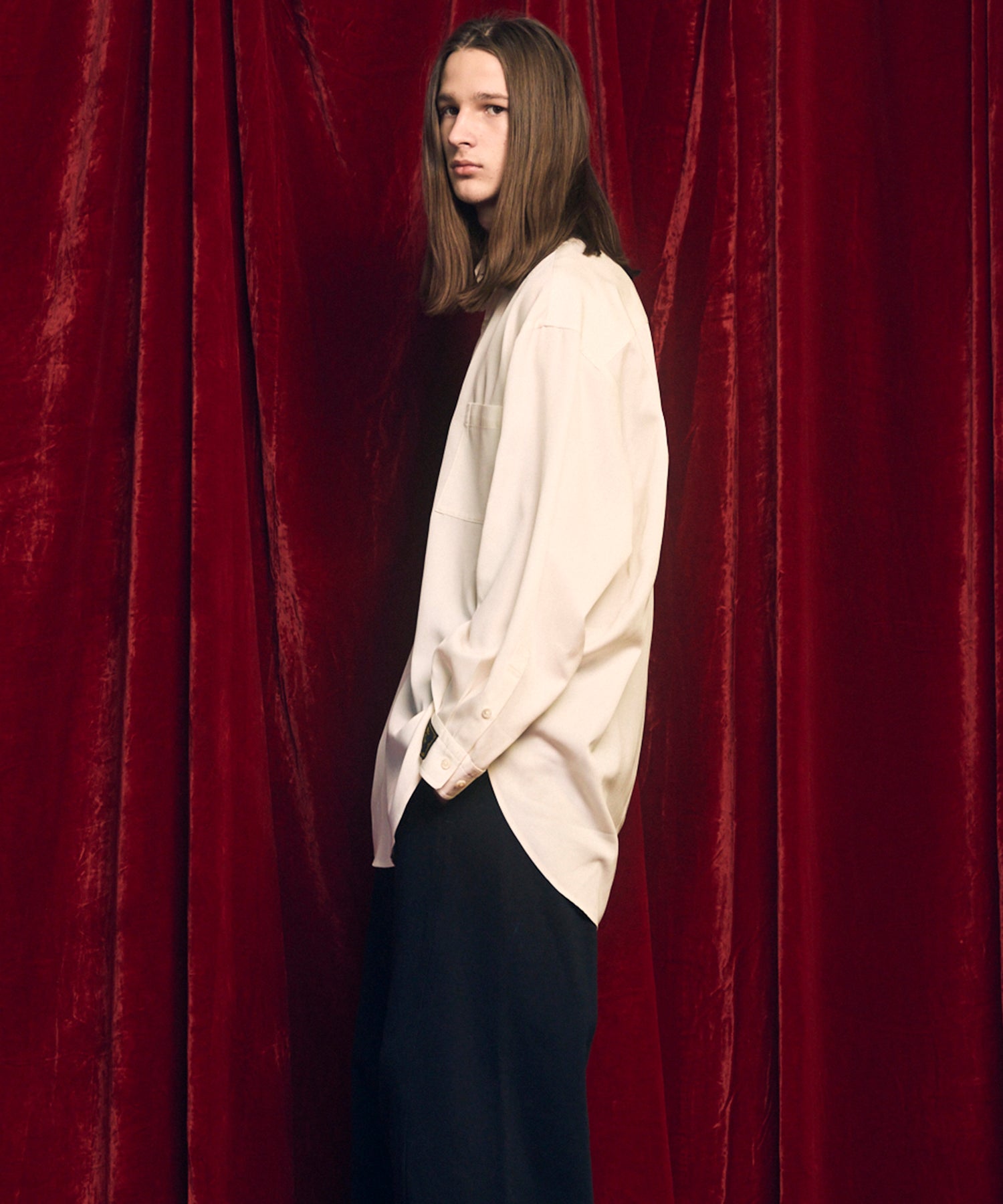 4 Colors Chambray Washable Wool Prime-Over Regular Collar Shirt Coat