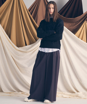 [25AW PRE-ORDER] Cable Shaggy Mix Prime-Over Crew Neck Knit Pullover