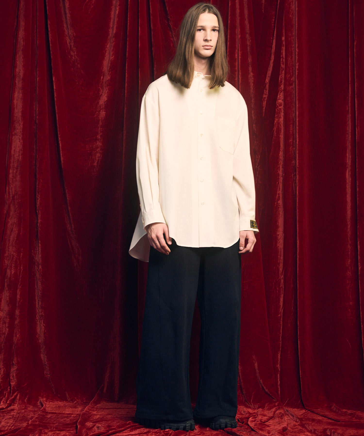 4 Colors Chambray Washable Wool Prime-Over Regular Collar Shirt Coat