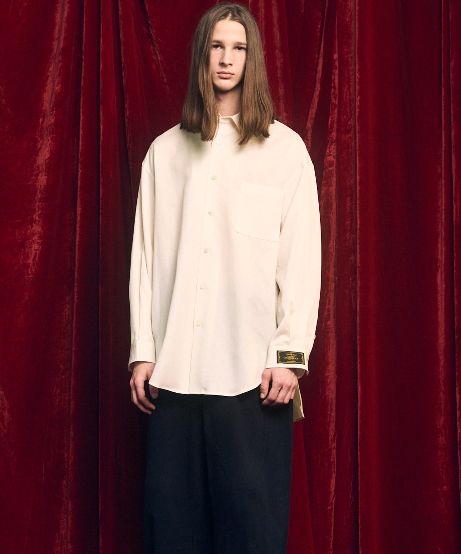 4 Colors Chambray Washable Wool Prime-Over Regular Collar Shirt Coat