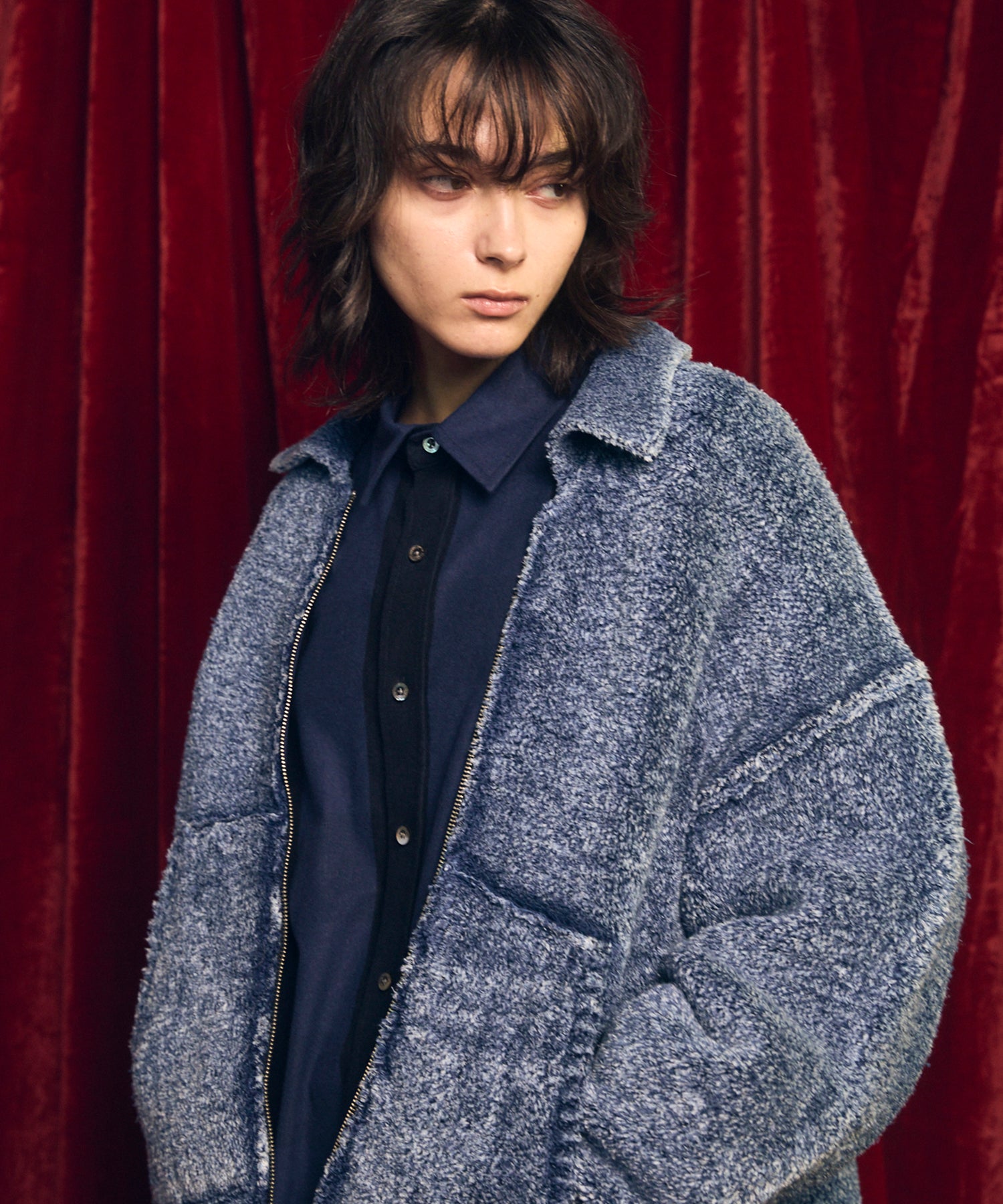 [25AW PRE-ORDER] Fade Yarn Prime-Over Full Zip Knit