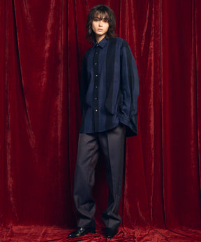 4 색 샹 브레이 세탁 가능한 양모 원은 직선 바지