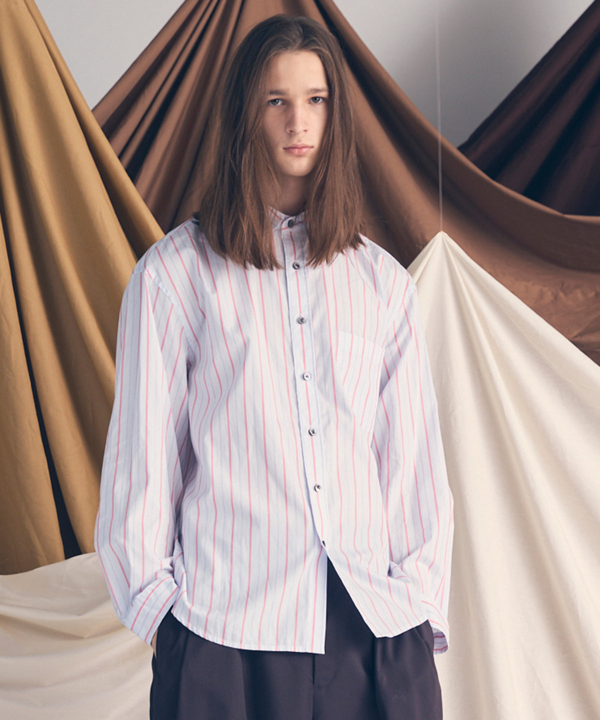 【Italian Dead Stock Fabric】Prime-Over Regular Collar Shirt