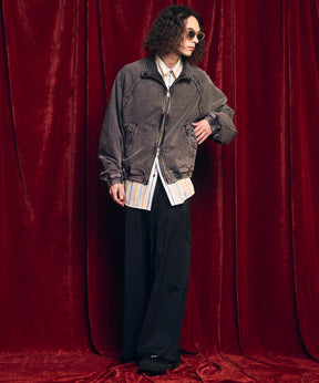 羊毛混合光滑的宽宽松裤子