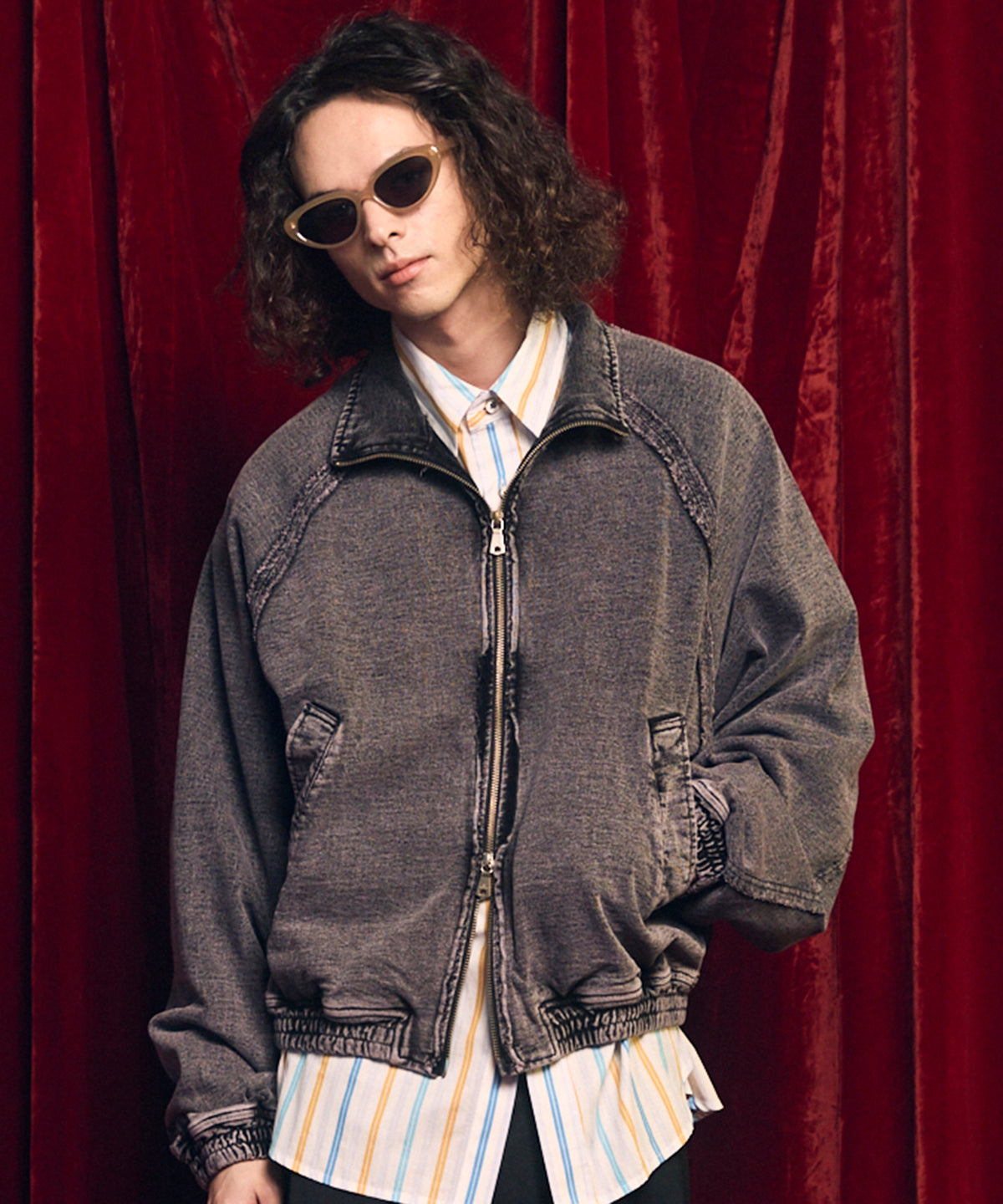 Prime-Over Chemical Over-Dye Sweat Track Jacket