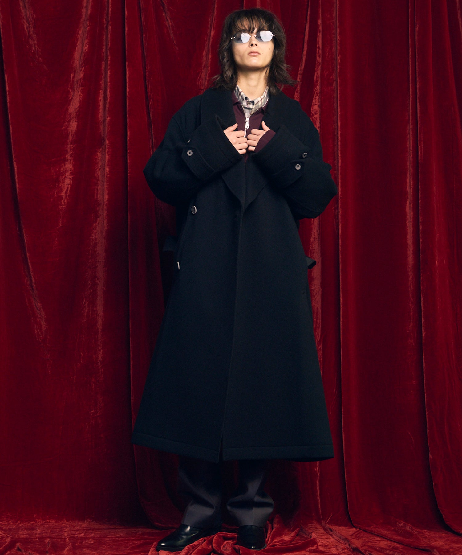 4 색 샹 브레이 세탁 가능한 양모 원은 직선 바지